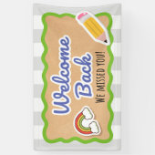 Banderoles Welcome Back to School First Day Classroom Banner  (Vertical)