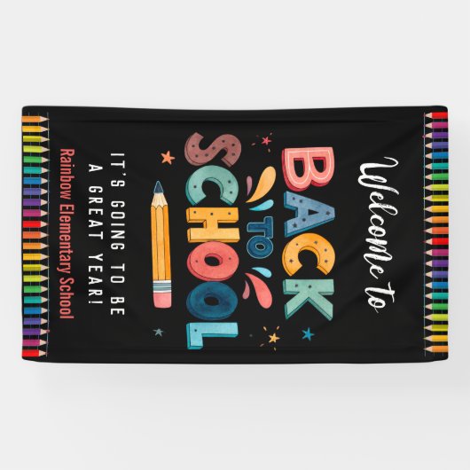 Banderoles Welcome back to school  , First day of school (Horizontal)