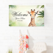 Banderoles Welcome Cute Giraffe Jungle Baby Shower Party (En situation)