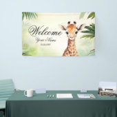 Banderoles Welcome Cute Giraffe Jungle Baby Shower Party (Salon professionnel)