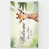 Banderoles Welcome Cute Giraffe Jungle Baby Shower Party (Vertical)