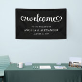 Banderoles Welcome Cute Hearts Script Wedding (Salon professionnel)