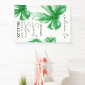 Banderoles Welcome Green Bow Coquette Script Sweet 16  (Insitu)