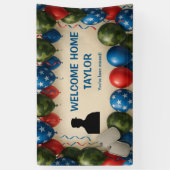 Banderoles Welcome Home Military Banner – Custom Name Balloon (Vertical)