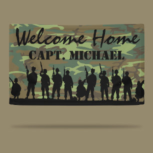 Banderoles Welcome Home Soldier   Military Camouflage