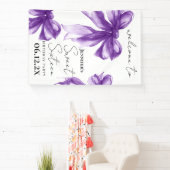 Banderoles Welcome Purple Bow Coquette Script Sweet 16 (Insitu)