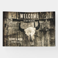 Western Bull Skull Vintage Sepia Rustique Bienvenu