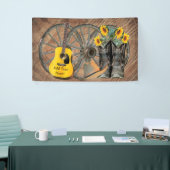 Banderoles Western Wagon Wheel Guitar Cowboy bottes tournesol (Salon professionnel)