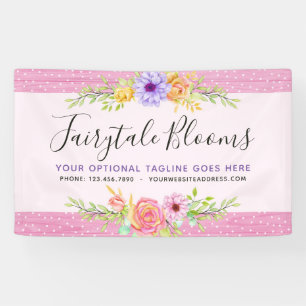 Banderoles Whimsical Floral Rose Rustic Rose Girl Simple