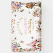 Banderoles Whimsical Flower Fairy 2nd birthday Banner (Vertical)