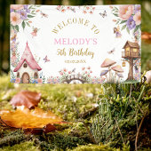 Banderoles Whimsical Flower Fairy 5th birthday Banner