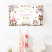 Banderoles Whimsical Flower Fairy birthday Banner (En situation)