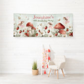Banderoles whimsical garden fairies birthday long custom (Insitu)