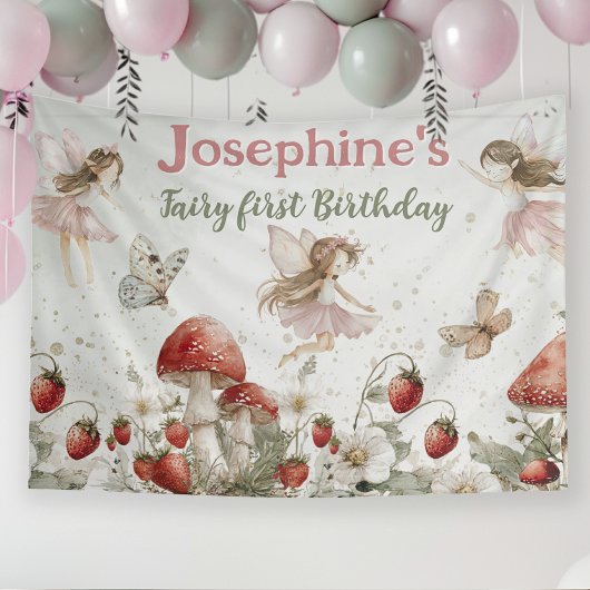 Banderoles whimsical garden fairy first birthday