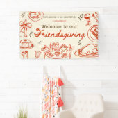 Banderoles Whimsical hand drawn cute friendsgiving banner (En situation)