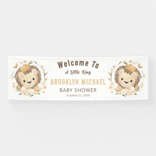 Banderoles Whimsical Lion King Baby shower Accueillant (Horizontal)