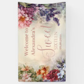 Banderoles Whimsical Pastel Fleur sauvage Sweet 16 (Vertical)