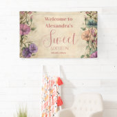 Banderoles Whimsical Pastel Wildflower Sweet 16 (En situation)