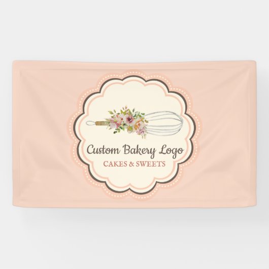 Banderoles Whisk Flower Bakershop recettes de cuisine (Horizontal)