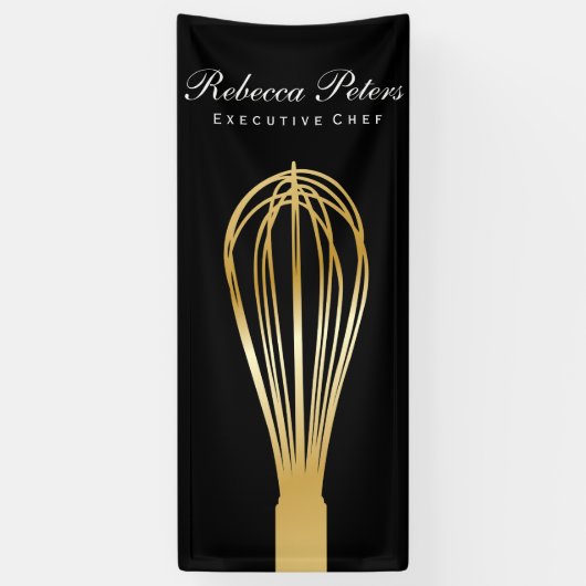 Banderoles Whisk (or) | Maître culinaire (Vertical)