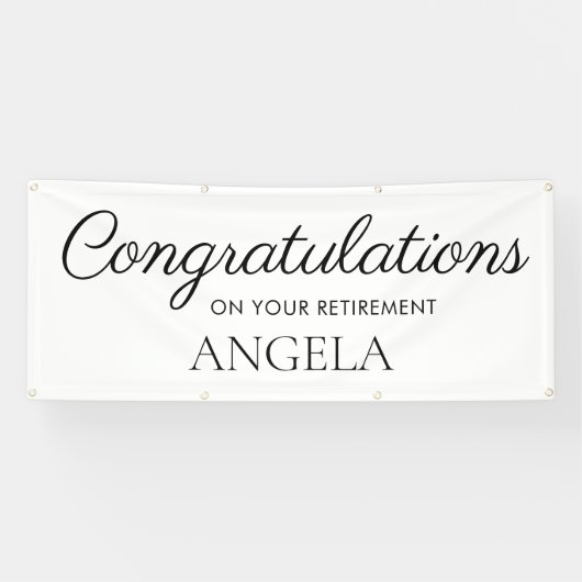 Banderoles White Black Retirement Congratulations (Horizontal)