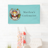 Banderoles White Dove Turquoise Blue Confirmation Célébration (En situation)