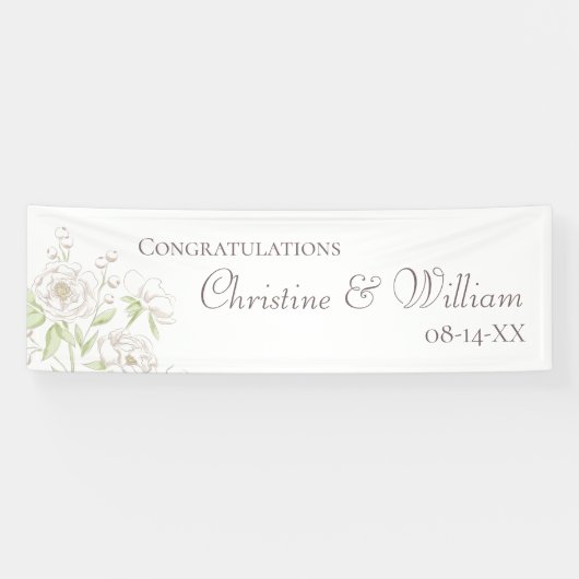 Banderoles White Rose Classic Wedding (Horizontal)