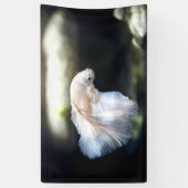 Banderoles White siamese Fighting Fish (Vertical)
