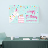 Banderoles Whole Llama Fun Cake 5e Anniversaire Aqua (Salon professionnel)