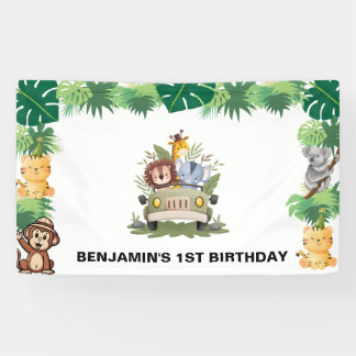 Banderoles Wild animal jungle safari boy birthday parade