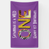 Banderoles Wild One 1er anniversaire de fête Safari (Vertical)