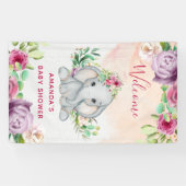 Banderoles Wild One - Baby Elephant and Flowers (Horizontal)