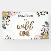 Banderoles Wild One Birthday Empreinte de léopard Wild Jungle (Horizontal)