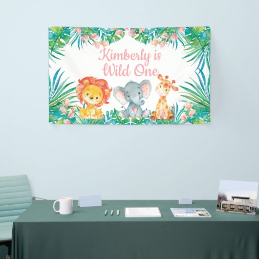 Banderoles Wild One Birthday personalized banner (Salon professionnel)