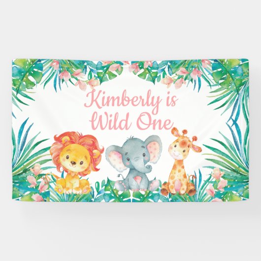 Banderoles Wild One Birthday personalized banner (Horizontal)