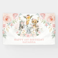 Wild One Blush Floral Jungle Anniversaire Fille Fê