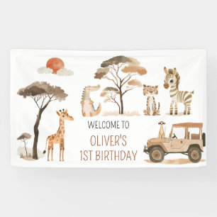 Banderoles Wild One Boy 1er Anniversaire Safari