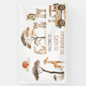 Banderoles Wild One Boy 1er Anniversaire Safari (Vertical)