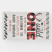 Banderoles Wild One Boys Rustic Plaid Baby shower de bûcheron (Horizontal)