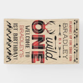 Banderoles Wild One Boys Rustic Plaid Lumberjack 1er annivers (Horizontal)