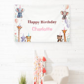 Banderoles Wild One Cute Animals Balloon girls Birthday (Insitu)
