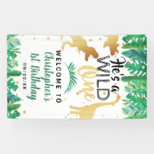 Banderoles Wild One Dinosaur Boys 1er anniversaire Bienvenue (Horizontal)