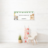 Banderoles Wild One Jungle Safari Birthday for Boys (En situation)
