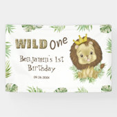 Banderoles Wild One - mignon bébé Lion 1er Anniversaire Thème (Horizontal)