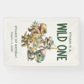 Banderoles Wild One mignonne Dinosaur Première fête d'anniver (Horizontal)