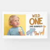 Banderoles Wild One Safari Theme Boys 1er Anniversaire (Horizontal)