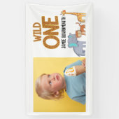 Banderoles Wild One Safari Theme Boys 1er Anniversaire (Vertical)