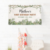 Banderoles Wild One Tropical Safari premier anniversaire (En situation)