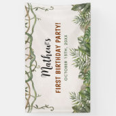 Banderoles Wild One Tropical Safari premier anniversaire (Vertical)