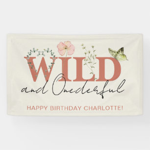 Banderoles Wild & Onederful Terracotta fille 1er anniversaire